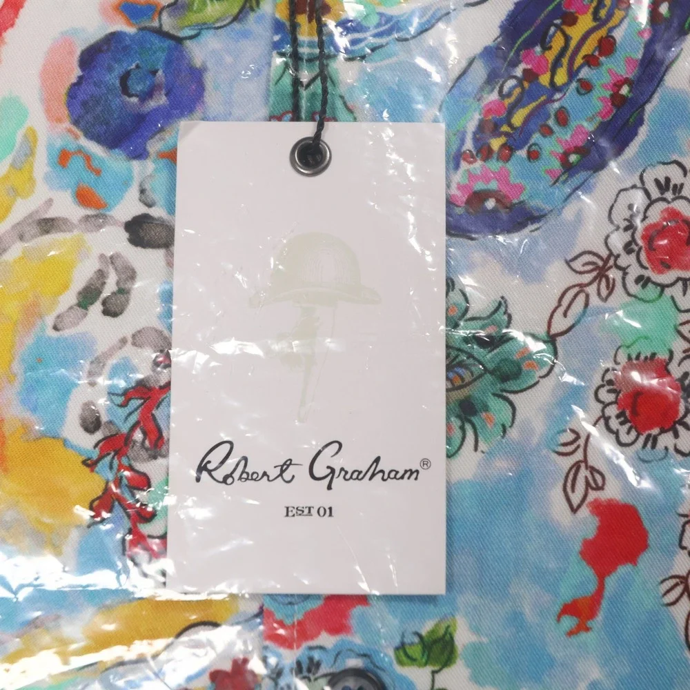 Robert Graham The Drake Paisley Shirt Short Sleeve Button Up Multi M‎ MSRP $238